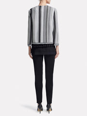 Striped Tassel Trim Jacket