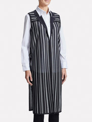 Sheer Stripe Long Vest