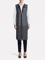 Sheer Stripe Long Vest