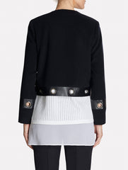 Wool Jacket with Grommet Trim