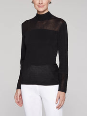 Sheer Inset Turtleneck