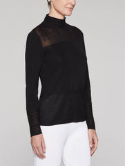 Sheer Inset Turtleneck