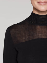 Sheer Inset Turtleneck