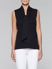 Black Tank with Tie-Neck