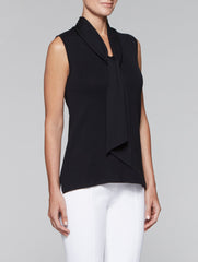 Black Tank with Tie-Neck