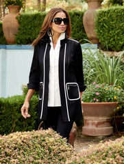 Sheer Stripe Patch Pocket Jacket