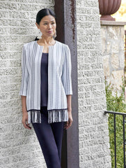 Plaid Fringe Jacket
