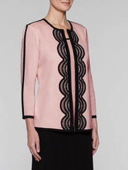Lace Placket Zip Jacket