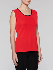 Poppy Red Tank with Black Trim