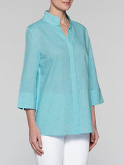 Aqua Linen Blend Tunic