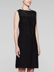 Black Textured Sheath Dress