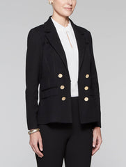 Button Accent Jacket Color Black