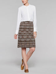 Crepe De Chine Mandarin Blouse Color White