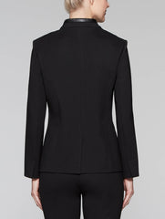 Ponte Faux Leather Trim Jacket
