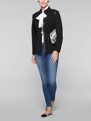 Ponte Faux Leather Trim Jacket