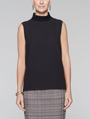 Black Mixed Media Turtleneck