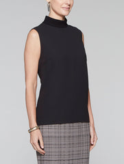 Black Mixed Media Turtleneck