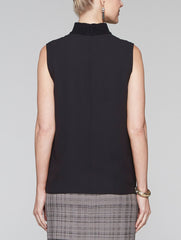 Black Mixed Media Turtleneck