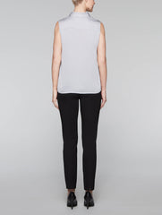 Marble Grey Silky V-Neck Shell