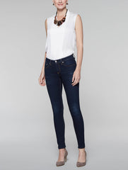 White Silky V-Neck Shell