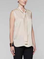 Macadamia Tie-Neck Blouse