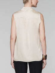 Macadamia Tie-Neck Blouse