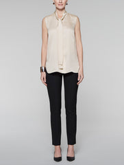 Macadamia Tie-Neck Blouse