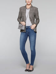 Mink Grey and Black Textured Plaid Jacket