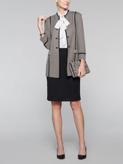 Mandarin Collar Piped Jacket