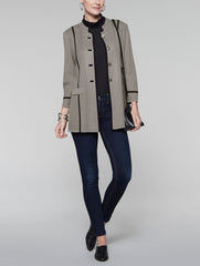 Mandarin Collar Piped Jacket