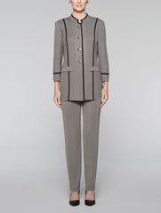 Mandarin Collar Piped Jacket