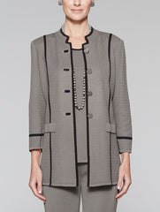 Mandarin Collar Piped Jacket