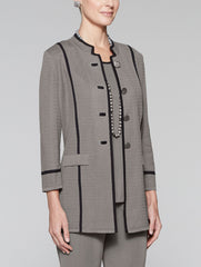 Mandarin Collar Piped Jacket