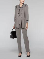 Mandarin Collar Piped Jacket