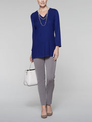 Midnight Blue Textured V-Neck Tunic