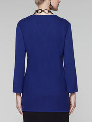 Midnight Blue Textured V-Neck Tunic