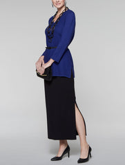 Midnight Blue Textured V-Neck Tunic
