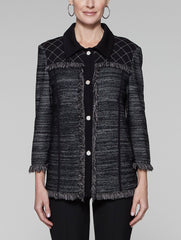 Mélange Fringe Jacket