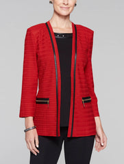 Leather Trim Accent Jacket