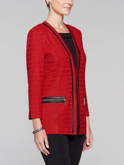 Leather Trim Accent Jacket