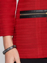 Leather Trim Accent Jacket
