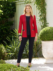 Leather Trim Accent Jacket