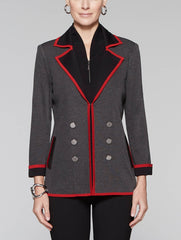 Contrast Trim Mélange Jacket