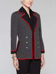 Contrast Trim Mélange Jacket