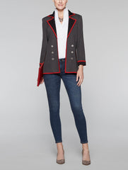 Contrast Trim Mélange Jacket