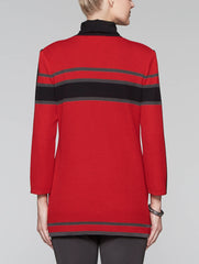 Classic Red, Black and Slate Grid Textured Jacket