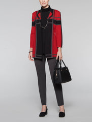 Classic Red, Black and Slate Grid Textured Jacket