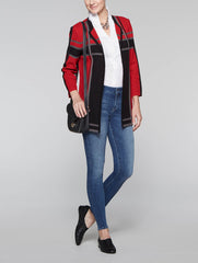 Classic Red, Black and Slate Grid Textured Jacket