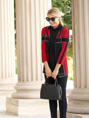 Classic Red, Black and Slate Grid Textured Jacket