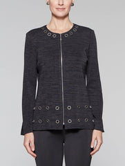 Slate Grey Zipper and Grommet Jacket